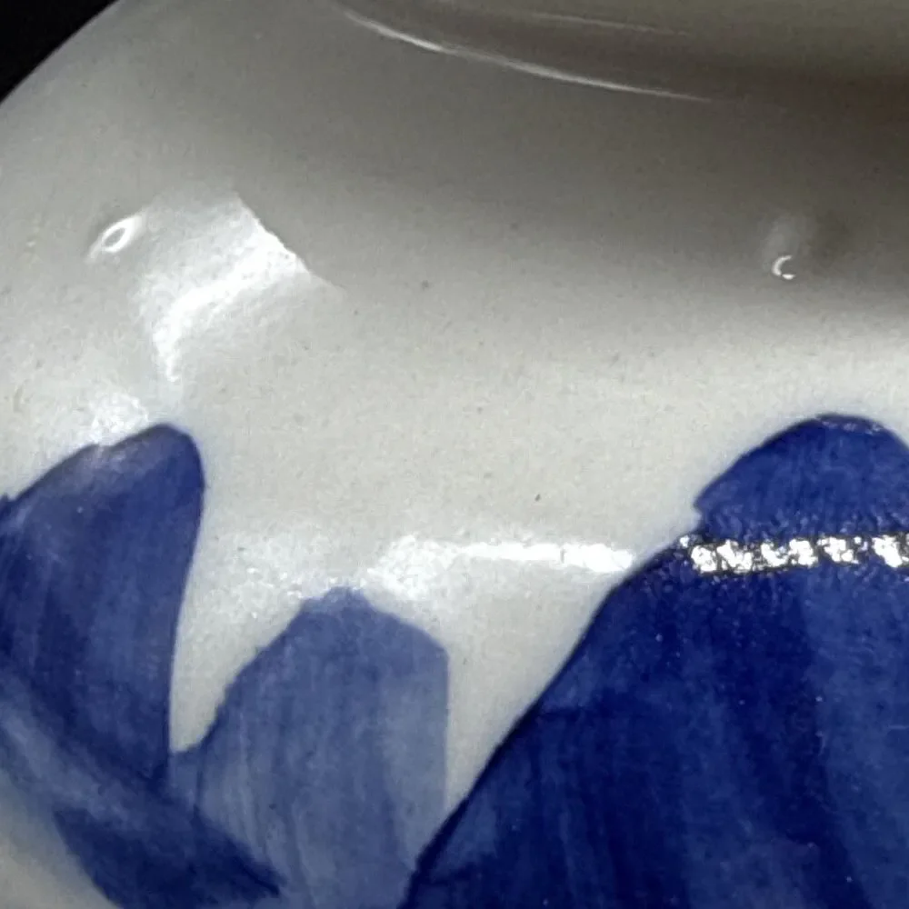 Chinese Blue & White Jar/Vase Mountain Landscape, Made in PRC